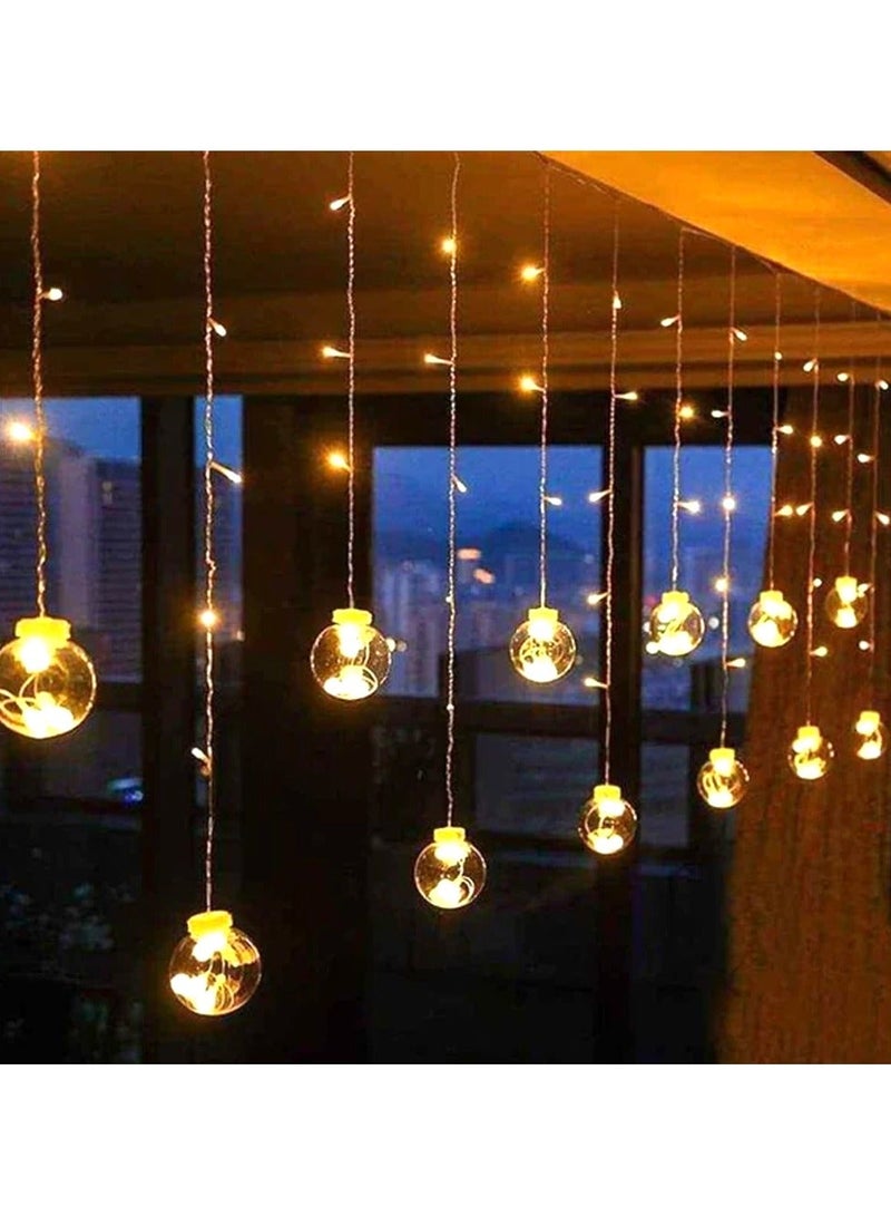 ZAYO LED Wishing Ball Balcony Lights Warm White, Decorative Fairy Lights for Home Balcony, Bedroom, Garden,  Festival Decoration, Hanging LED Ambient Lighting - Image 2
